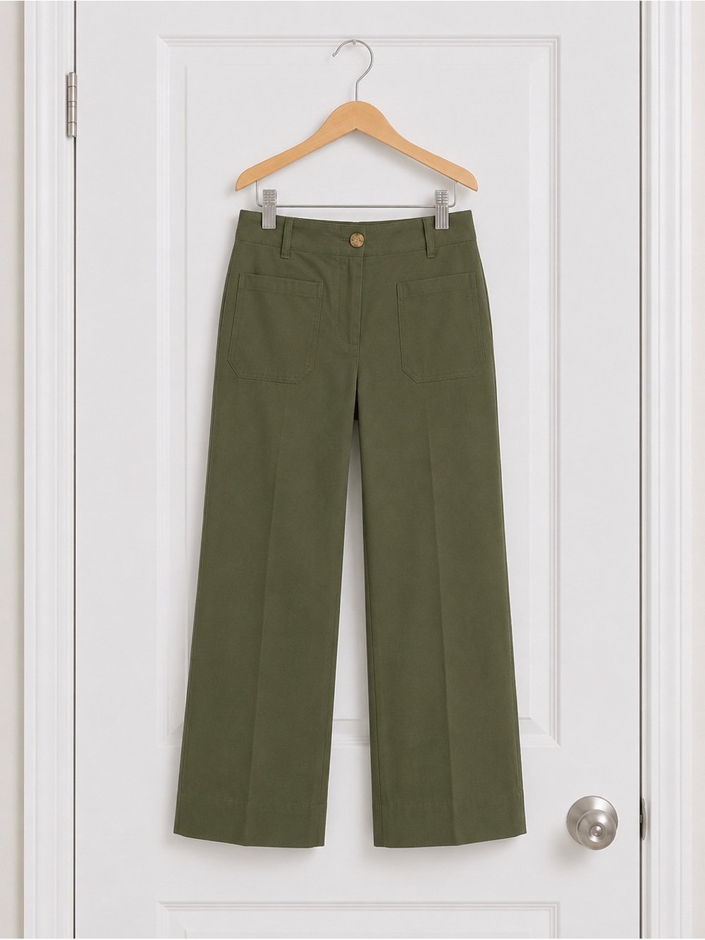 Hilary Radley Olive Wide-Leg Crop Utility Pants Sz 12